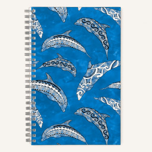 Ocean Blue Hawaiian Tribal Delphine Notizblock