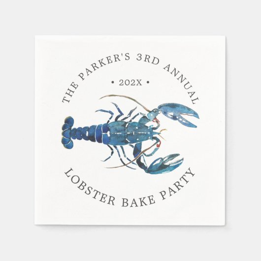 Ocean Blue Hummer Bake Serviette (Vorderseite)