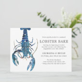 Ocean Blue Lobster Bake Verlobung Abendessen Einladung (Stehend Vorderseite)