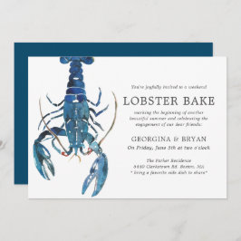 Ocean Blue Lobster Bake Verlobung Abendessen Einladung