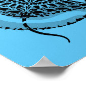 Ocean Blue Manta Ray Poster (Ecke)