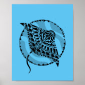 Ocean Blue Manta Ray Poster (Vorne)