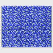 Ocean Blue Marine Animals Dolphins Marlins Geschenkpapier (Flach)