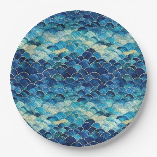 Ocean Blue Mermaid Pappteller (Vorderseite)