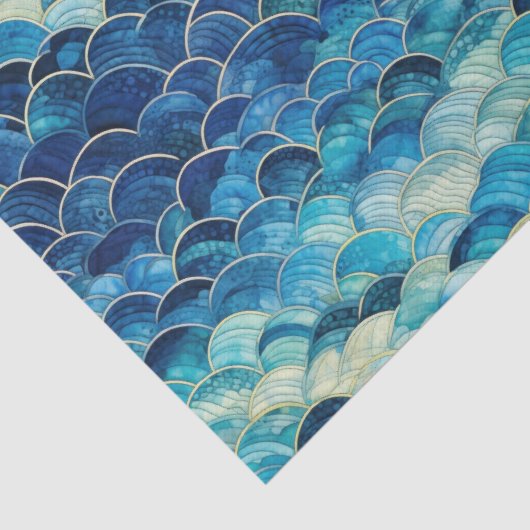 Ocean Blue Mermaid Seidenpapier (Detail)