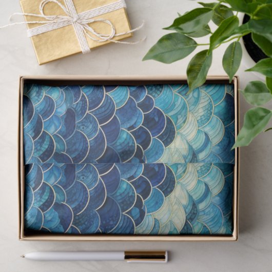 Ocean Blue Mermaid Seidenpapier (Geschenk)