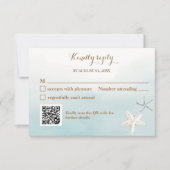 Ocean Blue mit QR Code Hochzeiten kleiner UAWG Mitteilungskarte (Vorderseite)