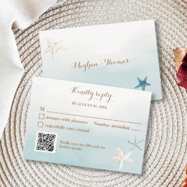 Ocean Blue mit QR Code Hochzeiten kleiner UAWG Mitteilungskarte