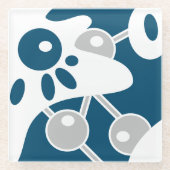 Ocean Blue Modern Doodle 1 Glasuntersetzer (Vorderseite)