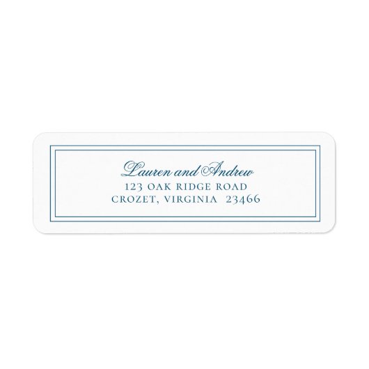 Ocean Blue Modern Minimalistische Rücksendeadresse (Vorne)