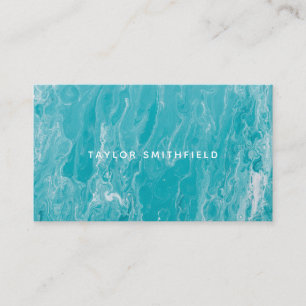 Ocean Blue Modern Paint Business Card Visitenkarte