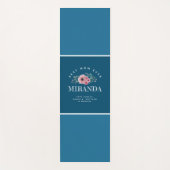 Ocean Blue Monogram Best Mama jemals Personalisier Yogamatte (Vorderseite)