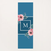 Ocean Blue Monogram Best Mama jemals Personalisier Yogamatte (Rückseite)