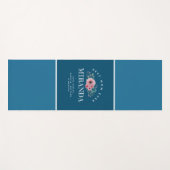 Ocean Blue Monogram Best Mama jemals Personalisier Yogamatte (Vorderseite (Horizontal))
