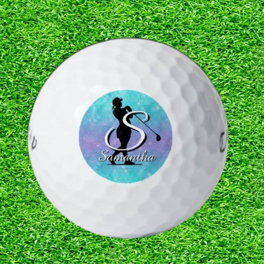 Ocean Blue Monogram Golfball
