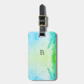 Ocean Blue Monogram Luggage Tags Gepäckanhänger (Vorderseite vertikal)
