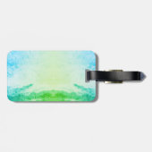 Ocean Blue Monogram Luggage Tags Gepäckanhänger (Rückseite horizontal)