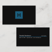 Ocean Blue Monogram Square Visitenkarte (Vorne/Hinten)