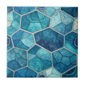 Ocean Blue Mosaic Pattern – Irregular Polygon Fliese (Vorderseite)
