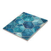 Ocean Blue Mosaic Pattern – Irregular Polygon Fliese (Seite)