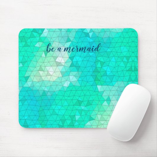 Ocean Blue Mosiac Muster Sei eine Meerjungfrau Mau Mousepad (Mit Mouse)
