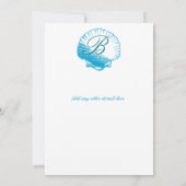 Ocean Blue Muscheln Hochzeitseinladung Einladung (Rückseite)