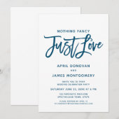 Ocean Blue Nichts Extravagant nur Liebe Brush Einladung (Vorne/Hinten)