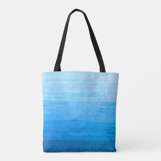 Ocean Blue Ombre Gradient Name oder Zitat Tasche (Rückseite)