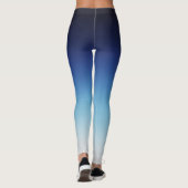 Ocean Blue Ombre Gradient Workout Leggings (Rückseite)