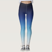 Ocean Blue Ombre Gradient Workout Leggings (Vorderseite)