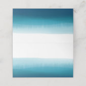 Ocean Blue Ombre Watercolor Blank Table Guest Platzkarte (Außenseite Aufgefaltet)