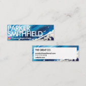 Ocean Blue Paint Spritzer Mini Visitenkarte (Vorne/Hinten)