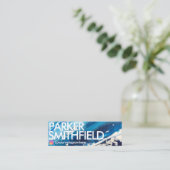 Ocean Blue Paint Spritzer Mini Visitenkarte (Stehend Vorderseite)