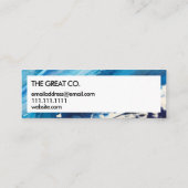 Ocean Blue Paint Spritzer Mini Visitenkarte (Rückseite)