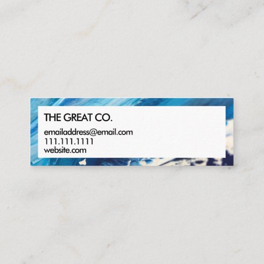 Ocean Blue Paint Spritzer Mini Visitenkarte (Rückseite)