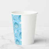 Ocean Blue Pattern Pappbecher (Links)