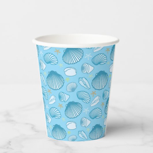 Ocean Blue Pattern Pappbecher (Vorderseite)