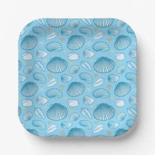 Ocean Blue Pattern Pappteller (Vorderseite)