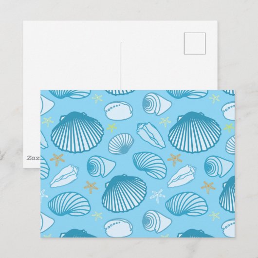 Ocean Blue Pattern Postkarte (Vorne/Hinten)