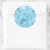 Ocean Blue Pattern Runder Aufkleber (Tasche)