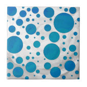 Ocean Blue Polka Dots Fliese (Vorderseite)
