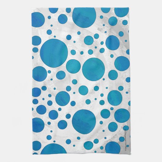 Ocean Blue Polka Dots Handtuch (Vertikal)