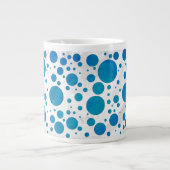 Ocean Blue Polka Dots Jumbo-Tasse (Vorderseite)