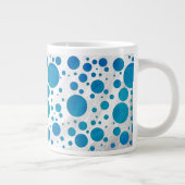 Ocean Blue Polka Dots Jumbo-Tasse (Rechts)