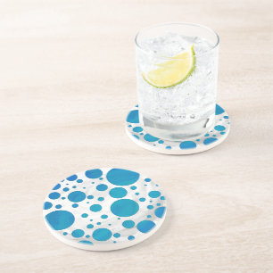 Ocean Blue Polka Dots Sandstein Untersetzer