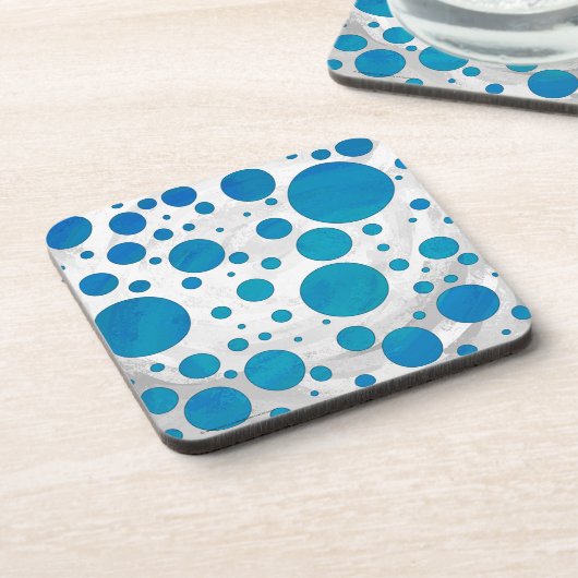 Ocean Blue Polka Dots Untersetzer (Linke Seite)