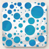 Ocean Blue Polka Dots Untersetzer (Vorderseite)