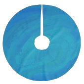 Ocean Blue Polyester Weihnachtsbaumdecke (Vorderseite)