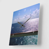 Ocean Blue Quadratische Wanduhr (Winkel)