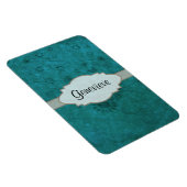 Ocean Blue Retro Abstrakte Namplate Magnet (Rechte Seite)